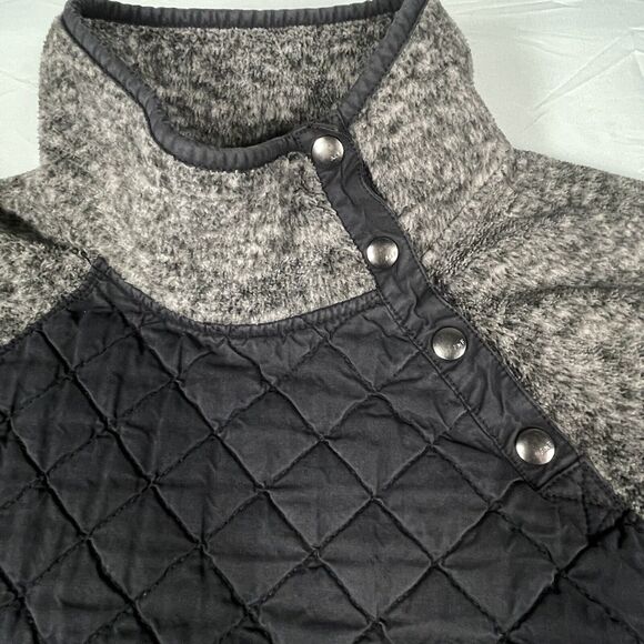 Abercrombie & Fitch Fleece Quilted Diagonal Snap Womens SIZE MEDIUM Sweatshirt - Picture 3 of 9